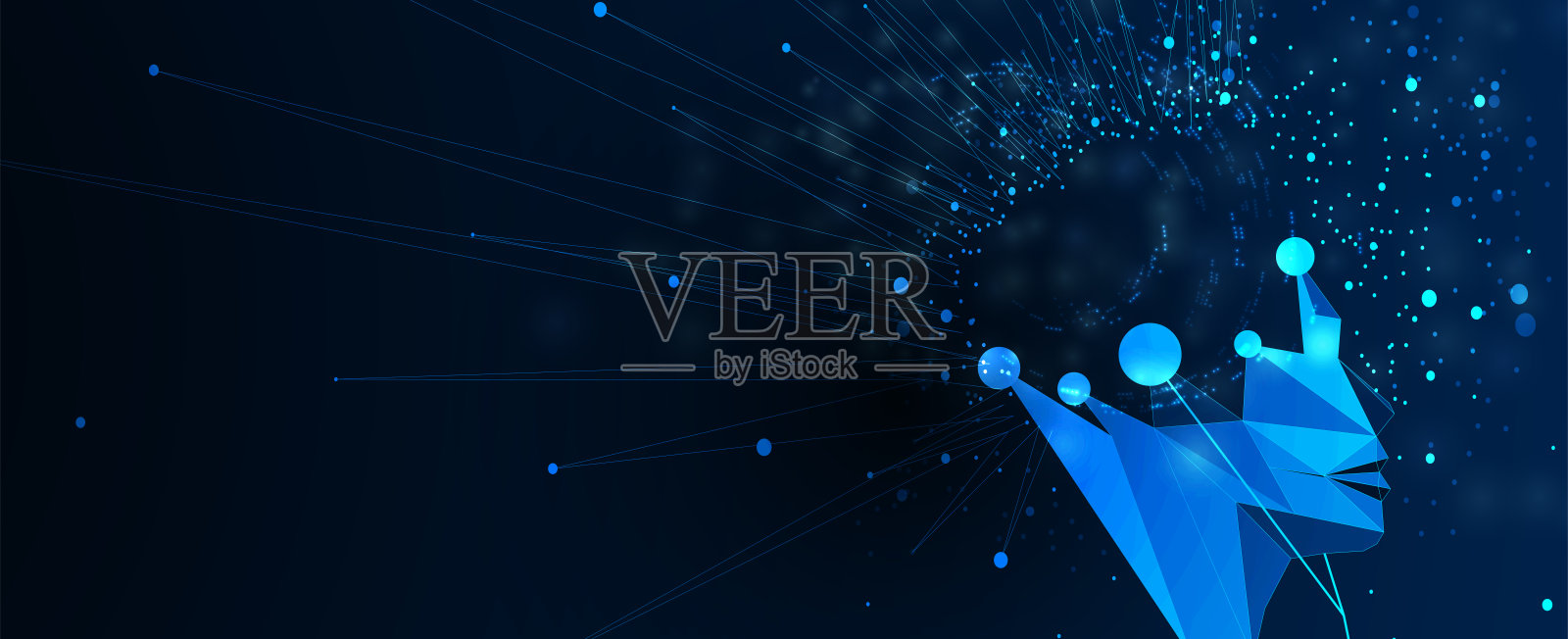 人工智能。云计算。机器学习。技术网络背景。虚拟概念未来背景插画图片素材