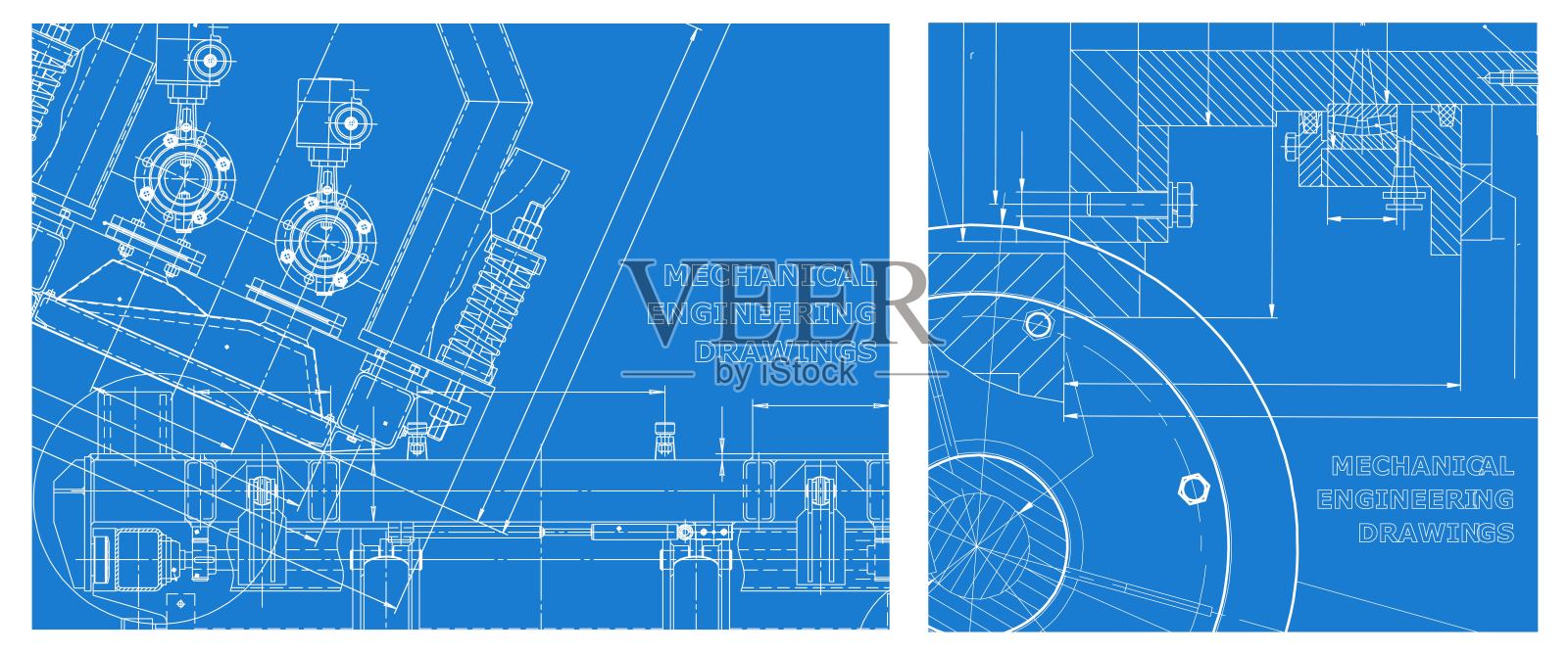 工程插图集。封面、传单、横幅、背景插画图片素材