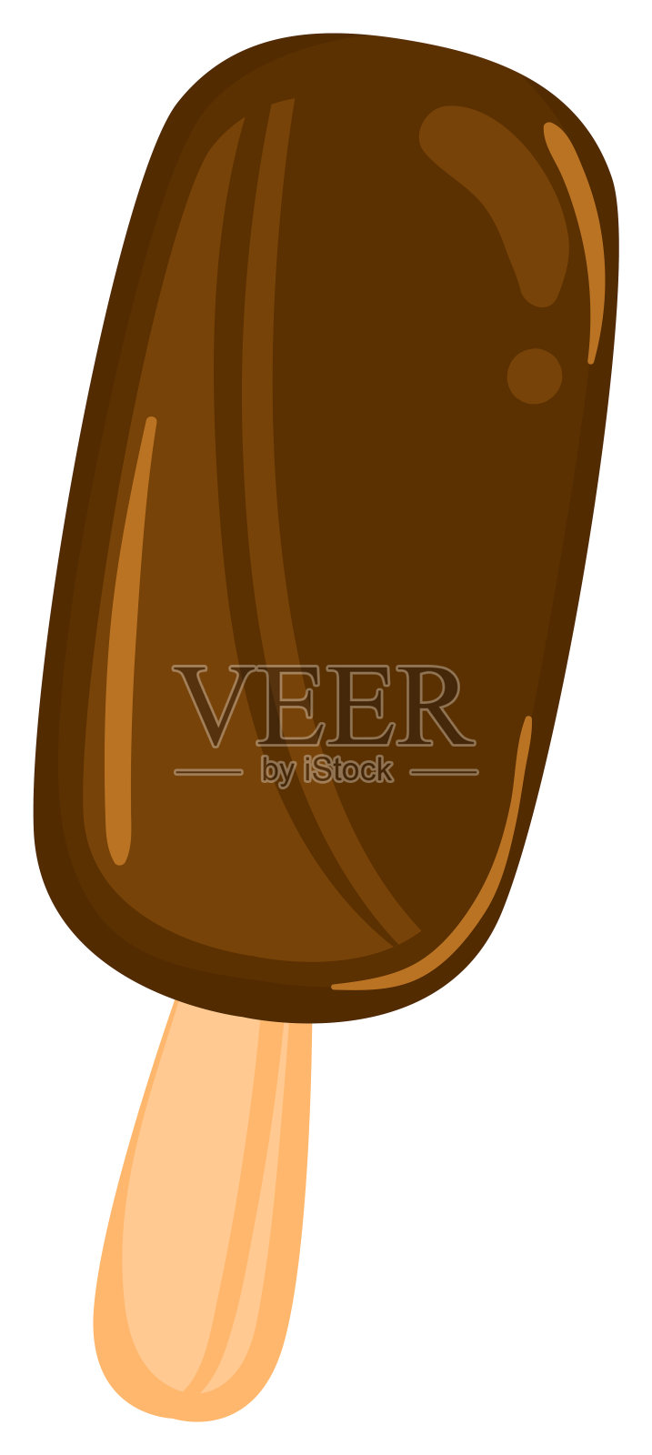 巧克力棒冰淇淋，夏日甜点。甜的冷冻零食美味的治疗矢量插图插画图片素材