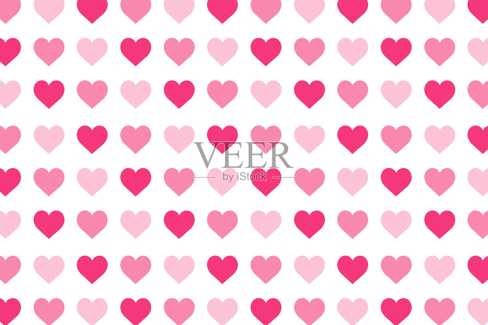 心形图案，情人节无缝图案，情人节背景。插画图片素材