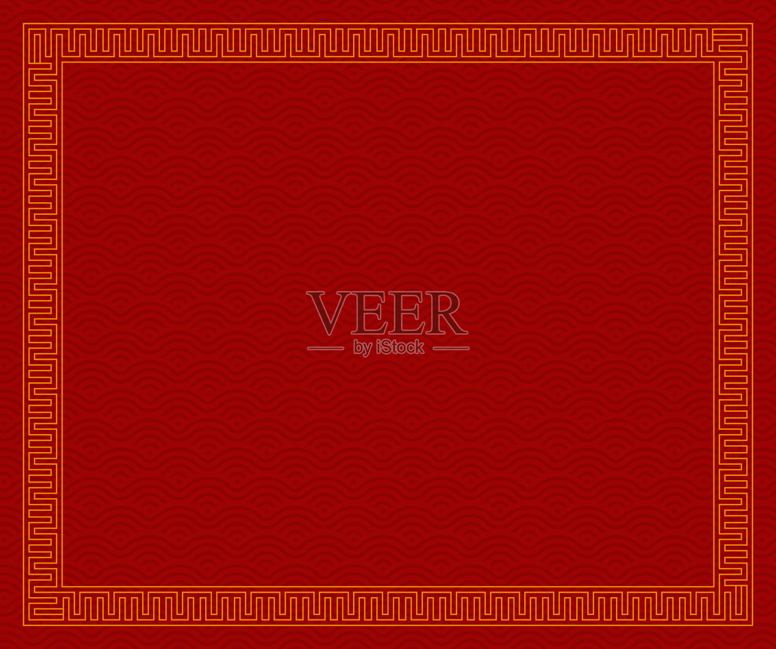 中国框架边框。矢量插图元素。中国新年的传统装饰设计插画图片素材