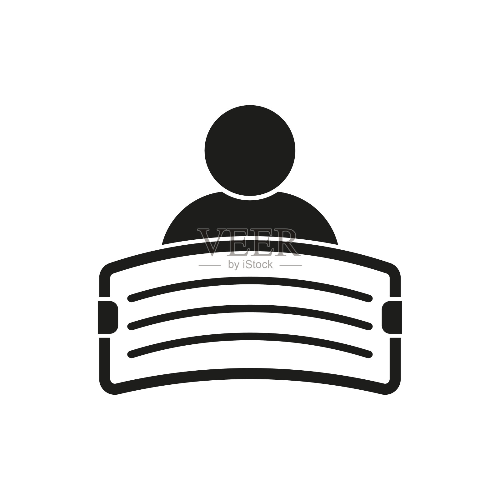 举着标语牌图标的人。矢量插图。每股收益10。插画图片素材