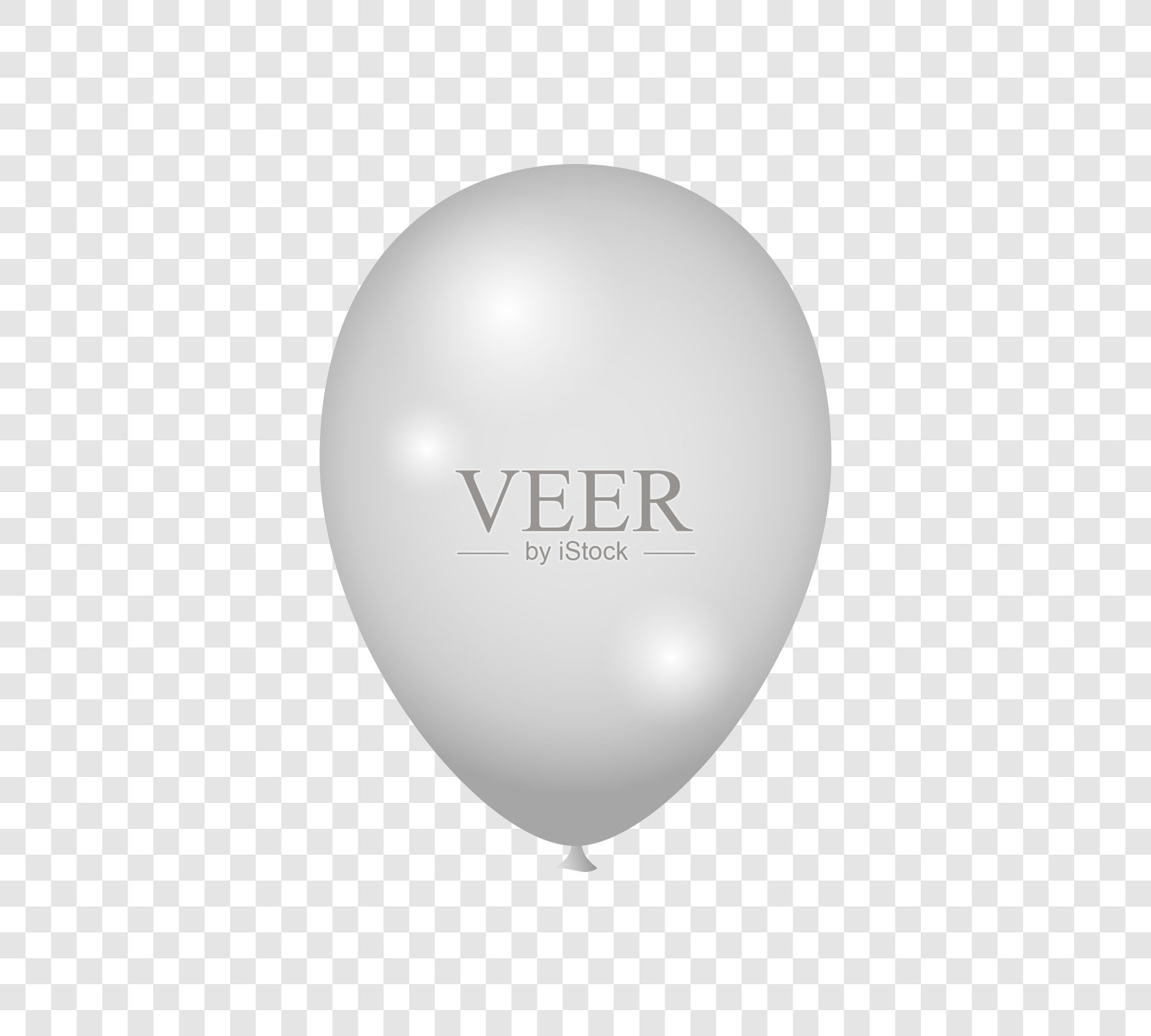 现实的白色气球矢量插图。三维隔离气球插画图片素材