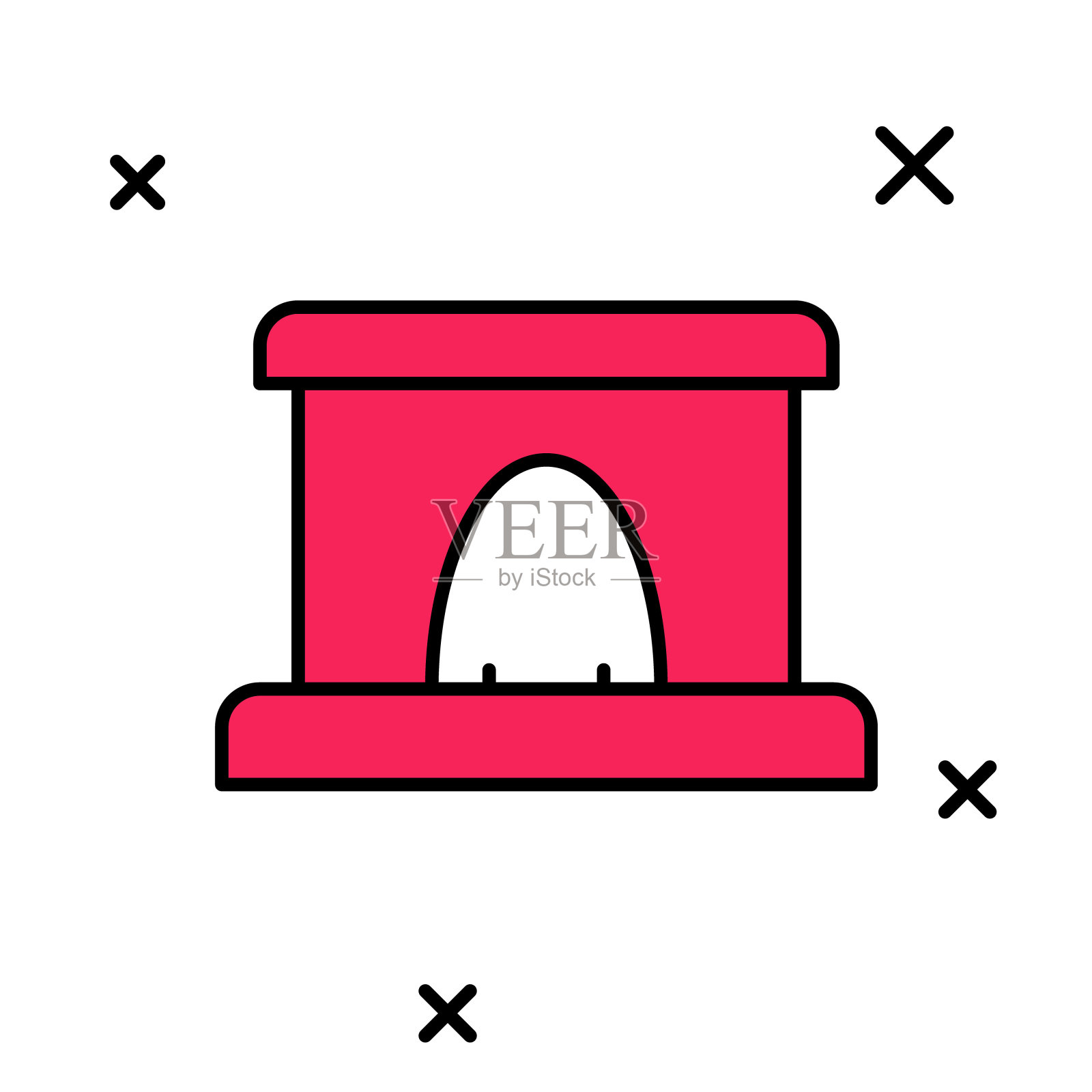 填充轮廓铁路隧道图标孤立的白色背景。铁路隧道。向量插画图片素材