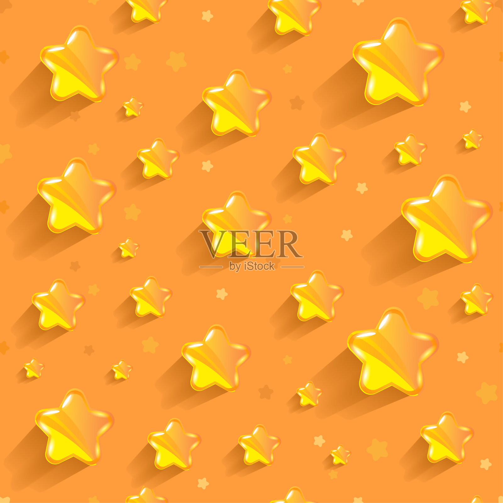 无缝彩色软糖星星果冻糖果的背景。插画图片素材