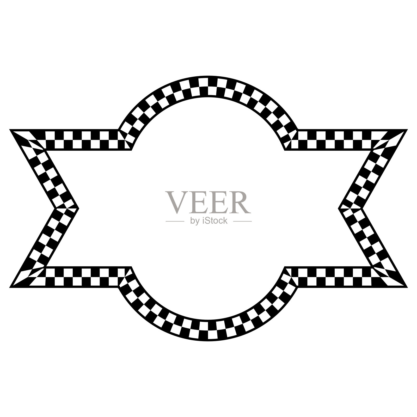 矩形复古框架格子图案矢量复古框架复古徽章横幅装饰框架元素艺术框架画框装饰框架装饰装饰轮廓黑色和白色插画图片素材