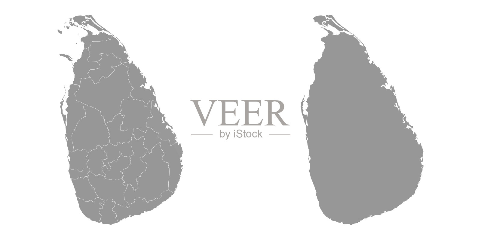 斯里兰卡地图的行政区划。矢量插图。插画图片素材