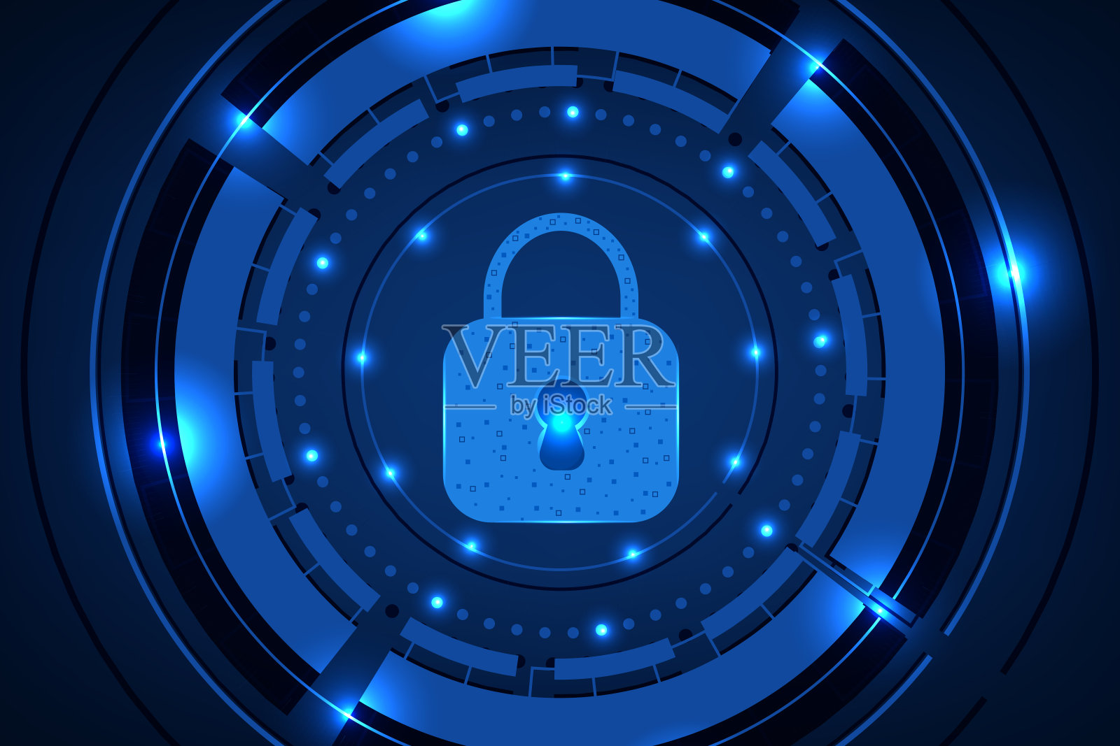 锁眼图标挂锁。个人数据安全技术背景插画图片素材