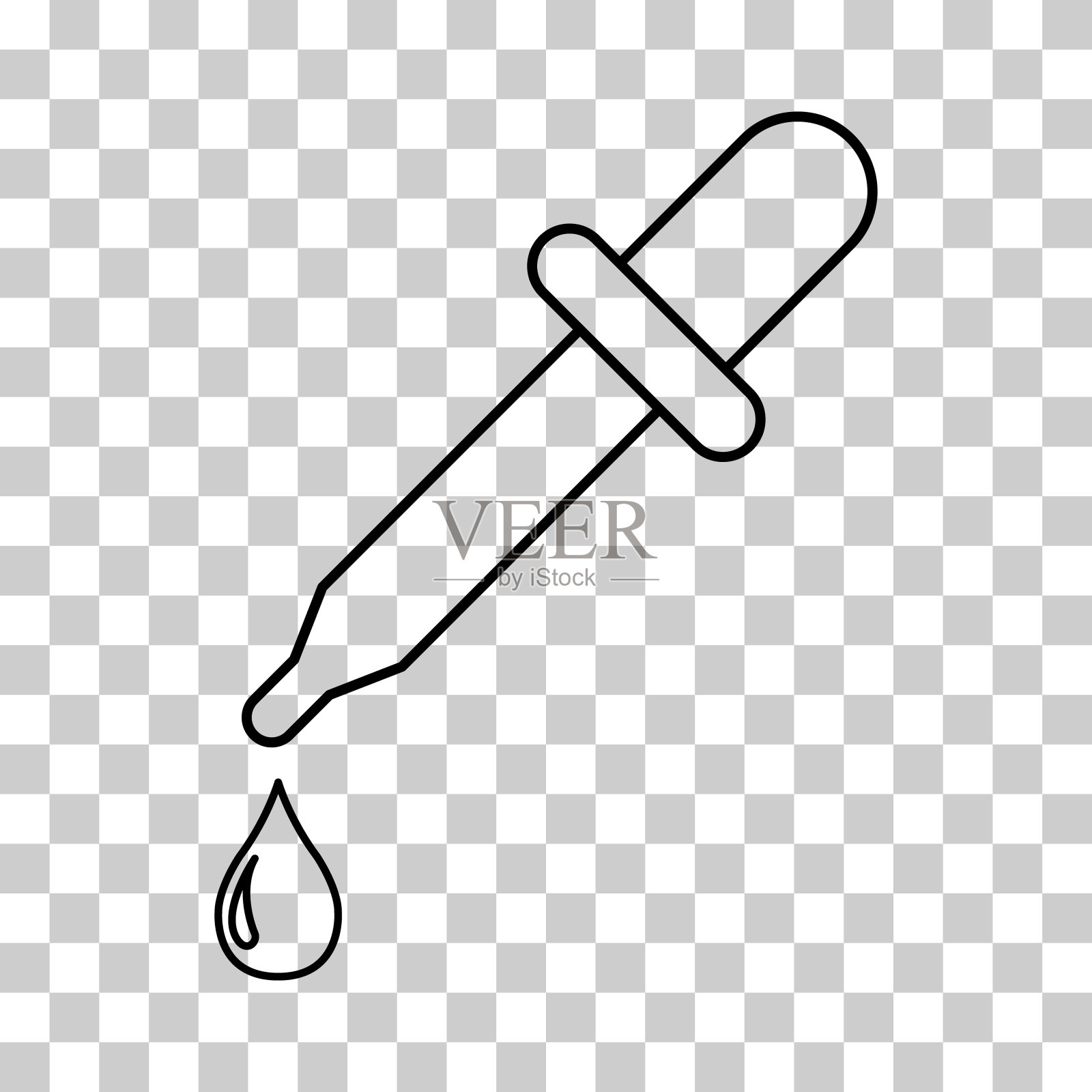 滴管液图标，医药保健工具网符号，测试液设计矢量插图插画图片素材