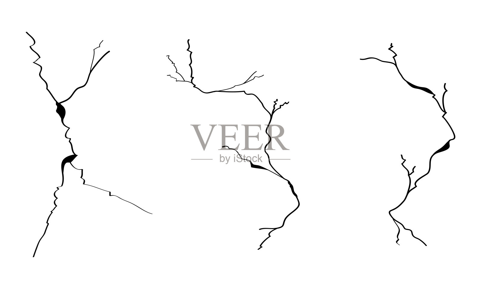 手绘裂纹墙壁、地面、玻璃、鸡蛋涂鸦素材矢量图插画图片素材