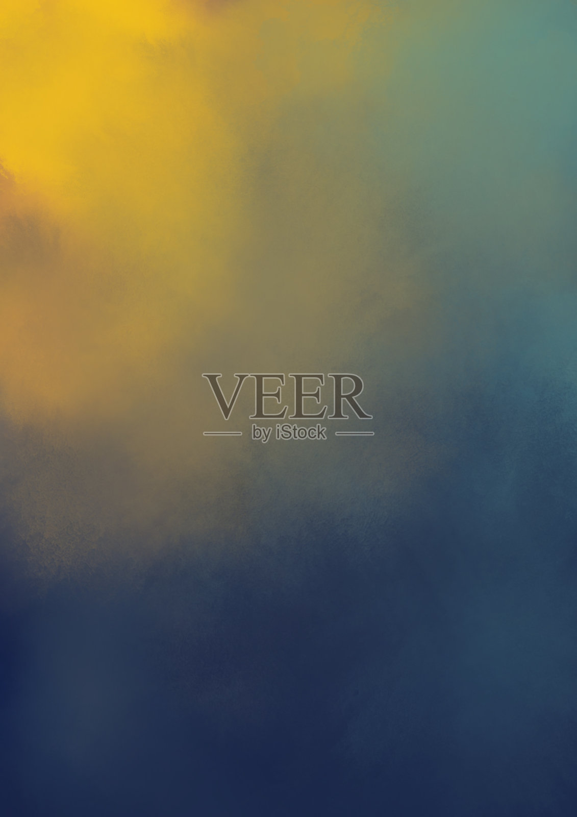 抽象的黄色，绿色和蓝色的grunge色背景插图装饰在傍晚的天空和宇宙。插画图片素材