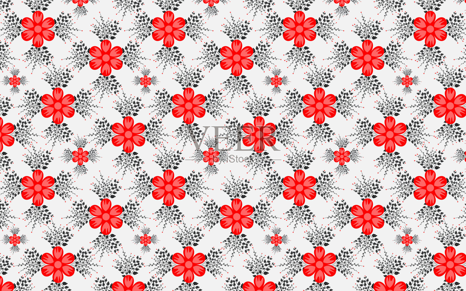 彩色花卉图案和背景矢量设计插画图片素材