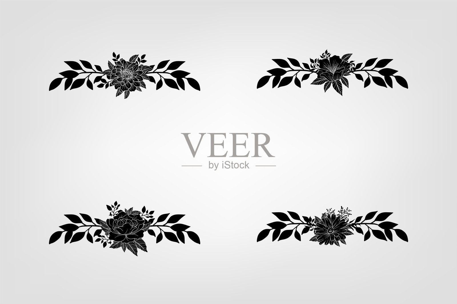 花叶插花花环插画图片素材