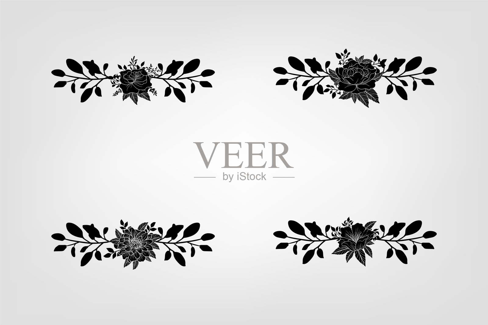 花叶插花花环插画图片素材