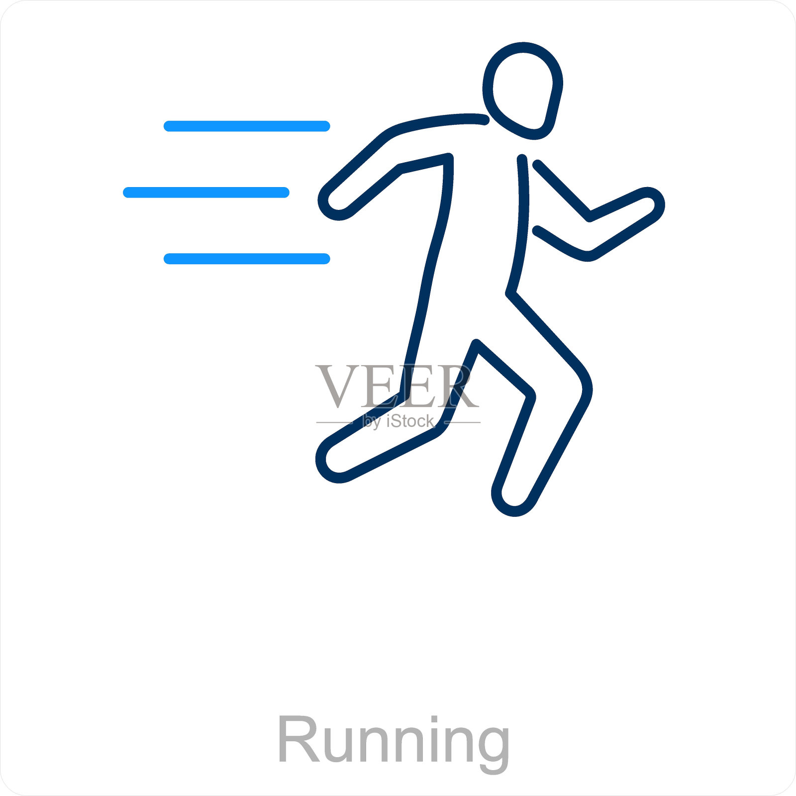 跑步和运动图标概念插画图片素材