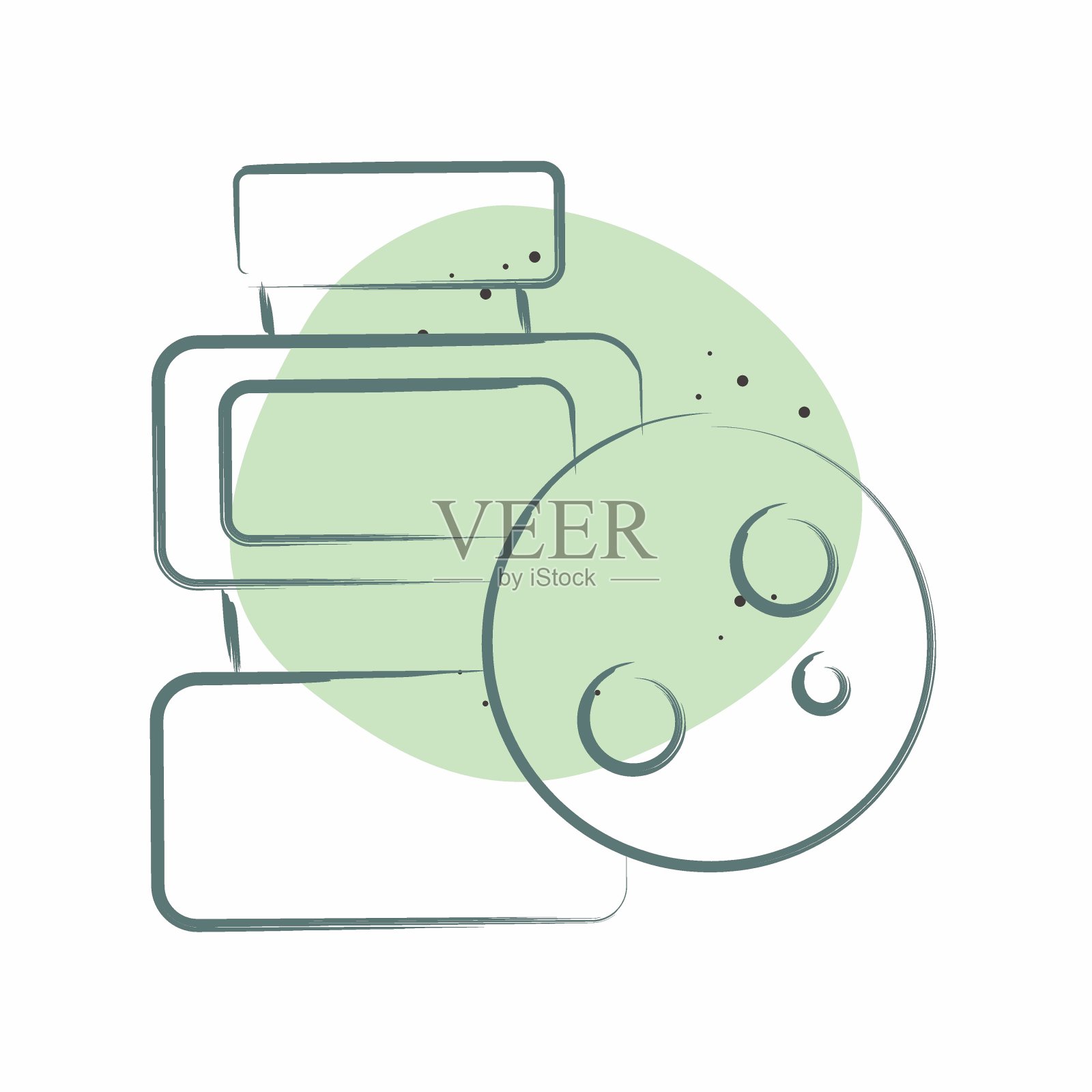 图标塑料微粒。与塑料污染有关的标志。色斑样式。简单的设计可编辑。简单的说明插画图片素材