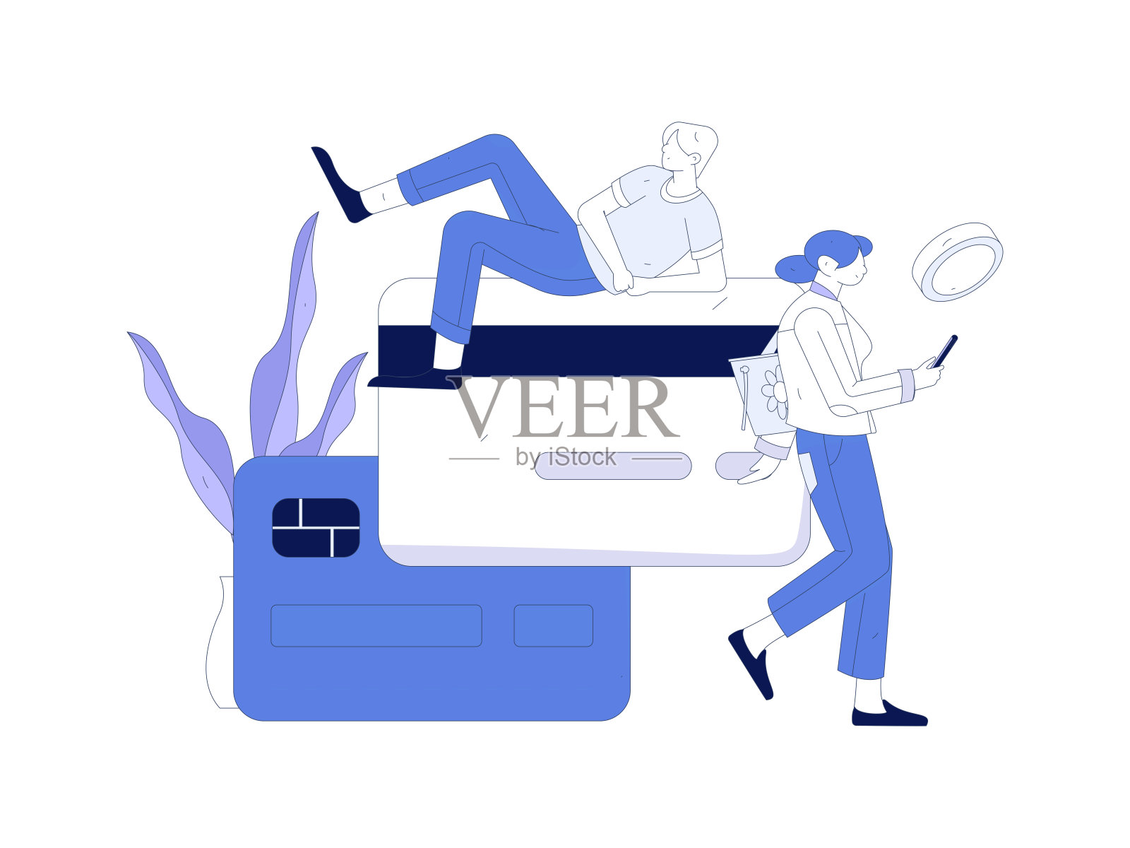 互联网理财投资平面矢量概念操作手绘插图插画图片素材