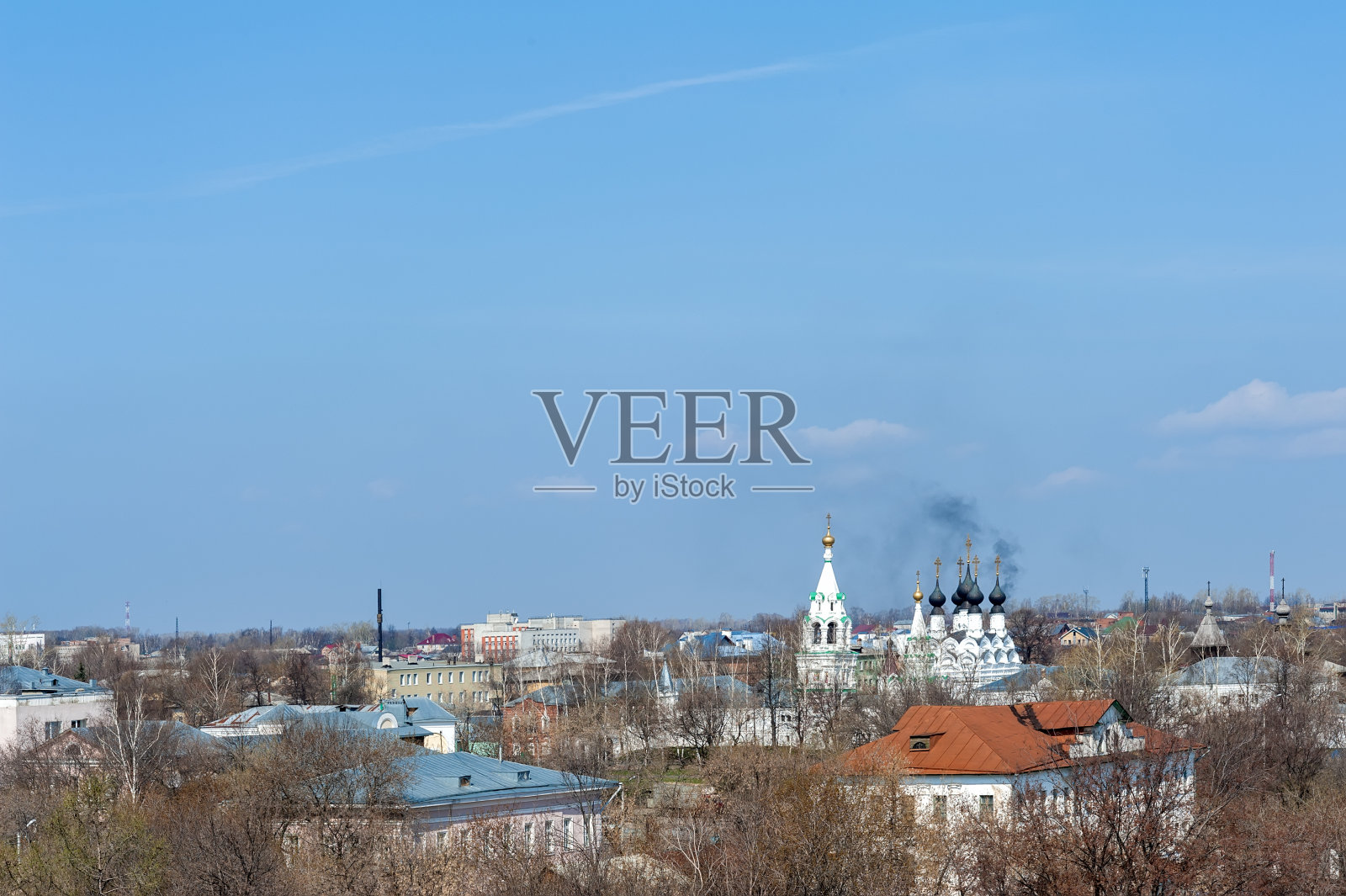 Murom。前视图。春天的城市。照片摄影图片