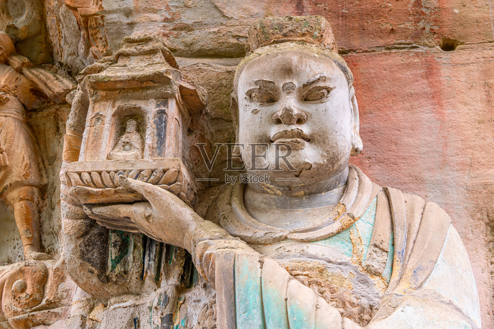 大足石刻，古代佛教山腰石刻照片摄影图片