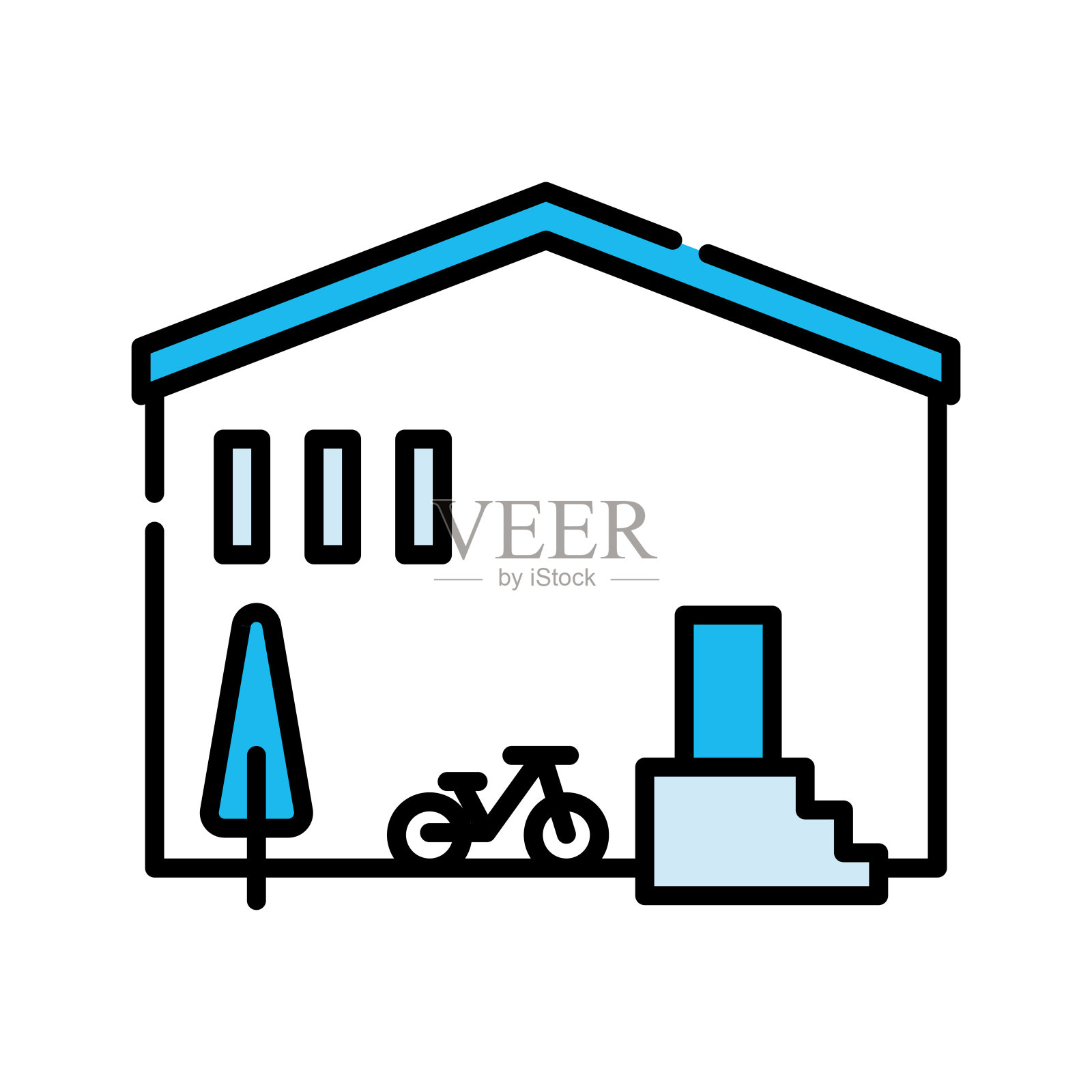 简单易用的建筑图标插画图片素材