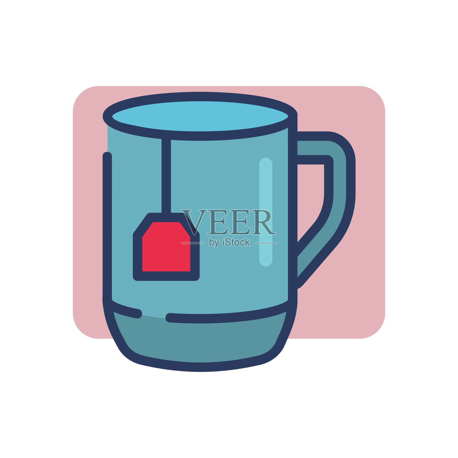 茶杯细线图标插画图片素材