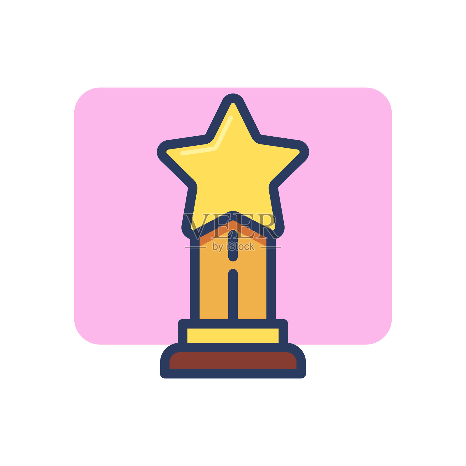 奖明星细线图标插画图片素材