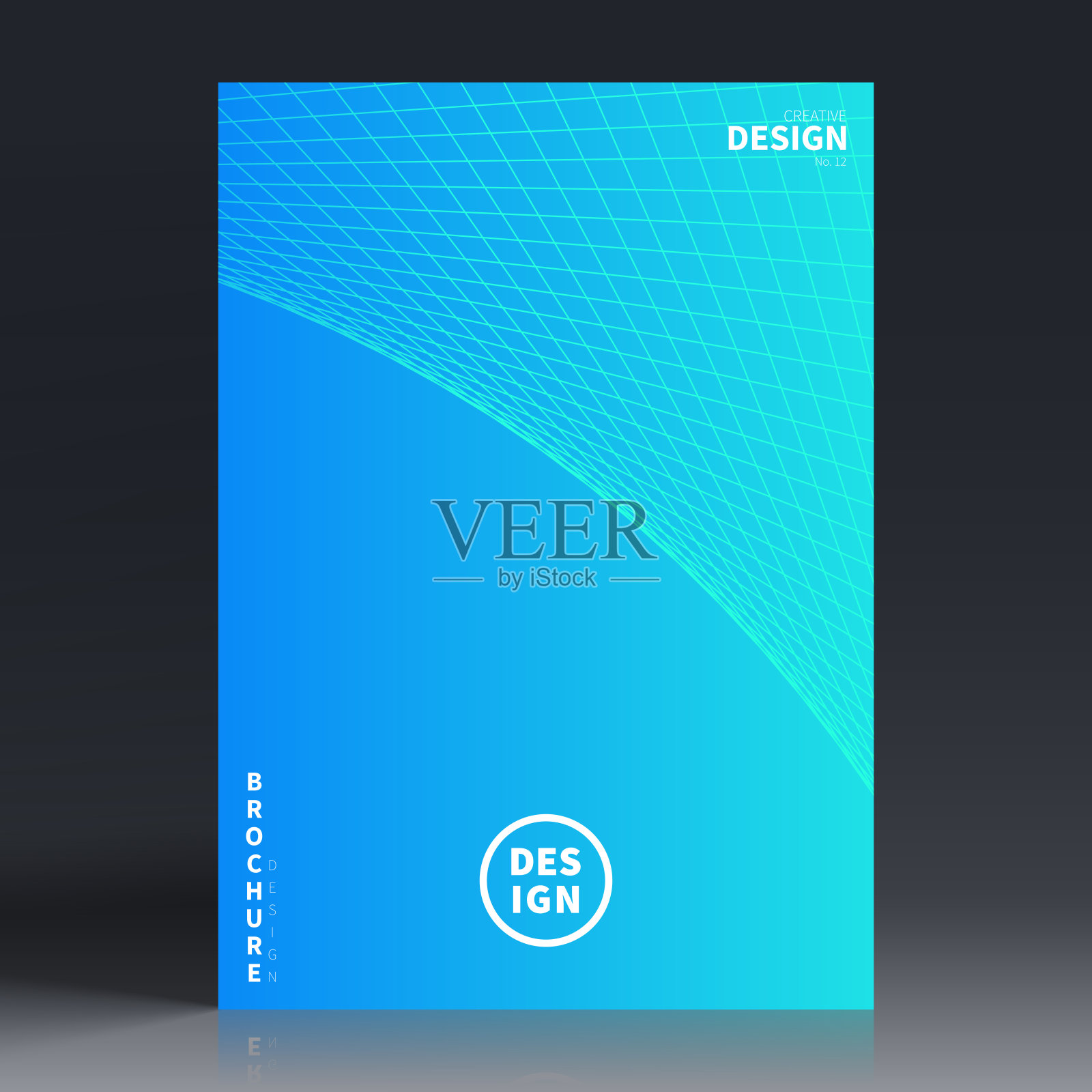 宣传册模板排版，蓝色封面设计，商业年报，传单，杂志插画图片素材