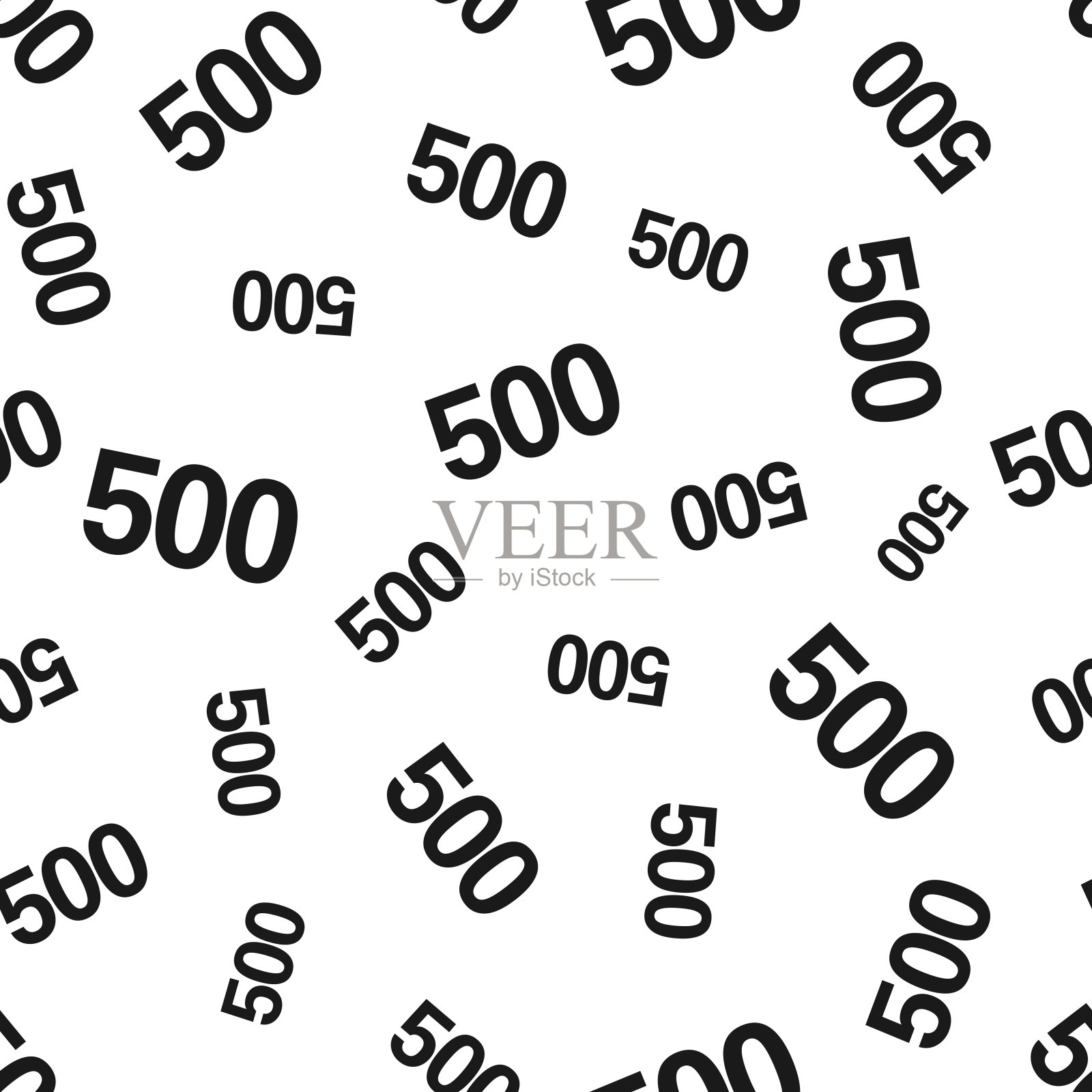 500 - 500。无缝模式。白色背景的图标插画图片素材