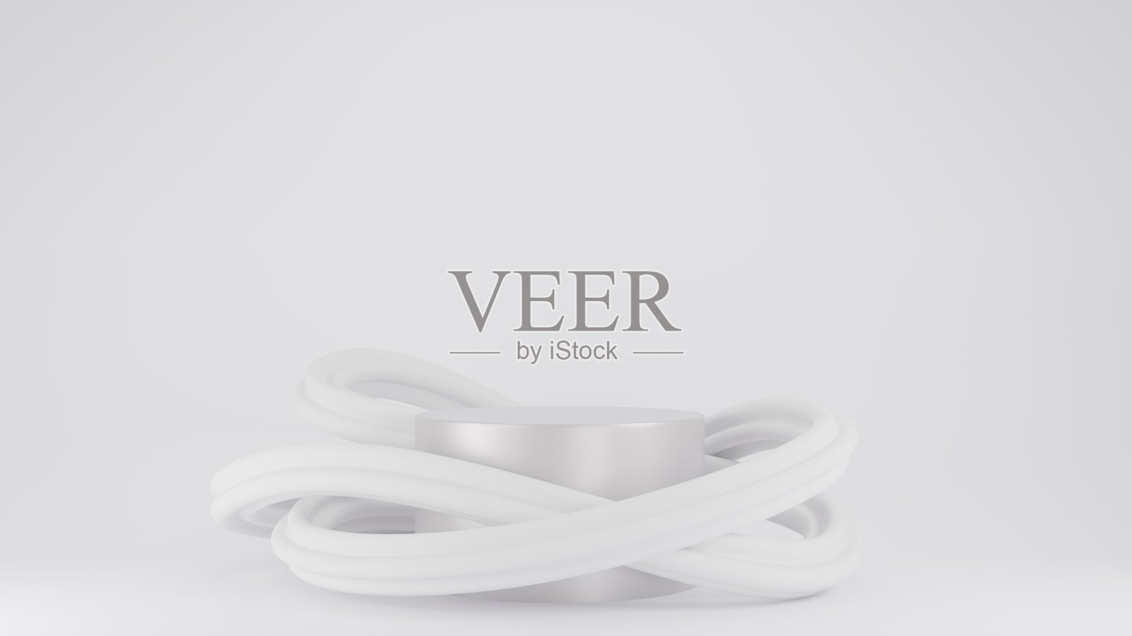 白色豪华背景与抽象的银色讲台照片摄影图片