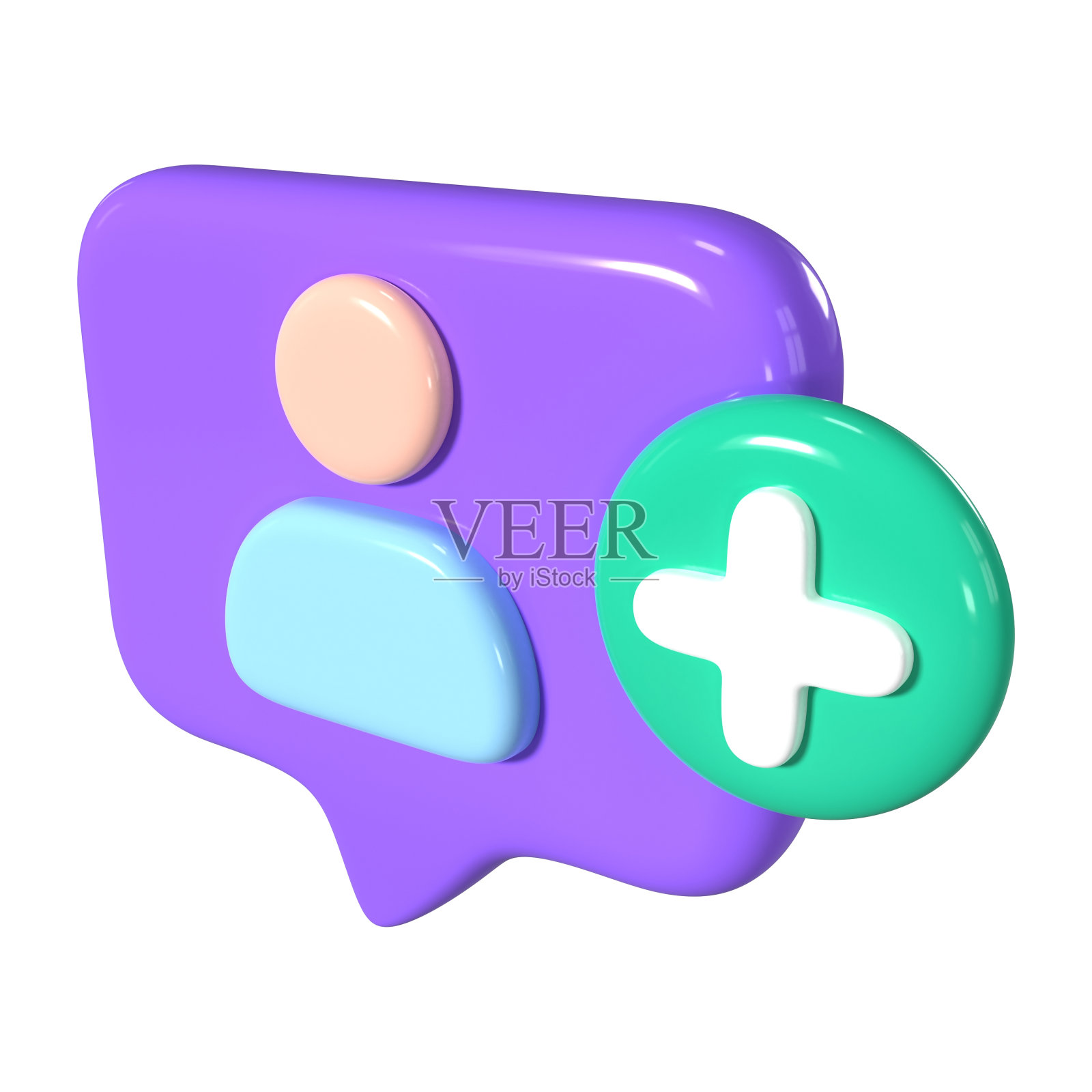 跟随3D插图图标照片摄影图片