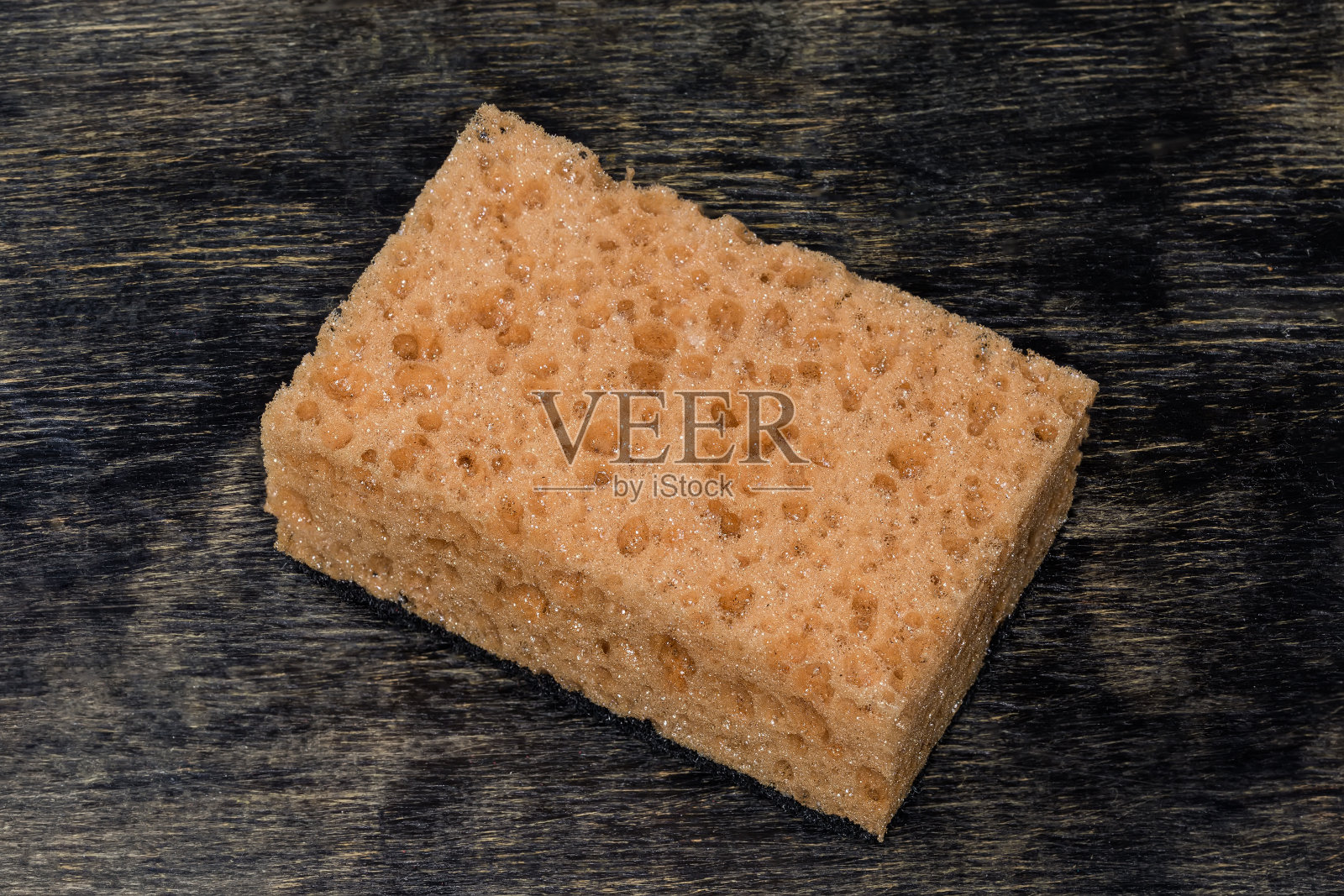 厨房软合成清洁海绵，硬聚氨酯磨料层照片摄影图片