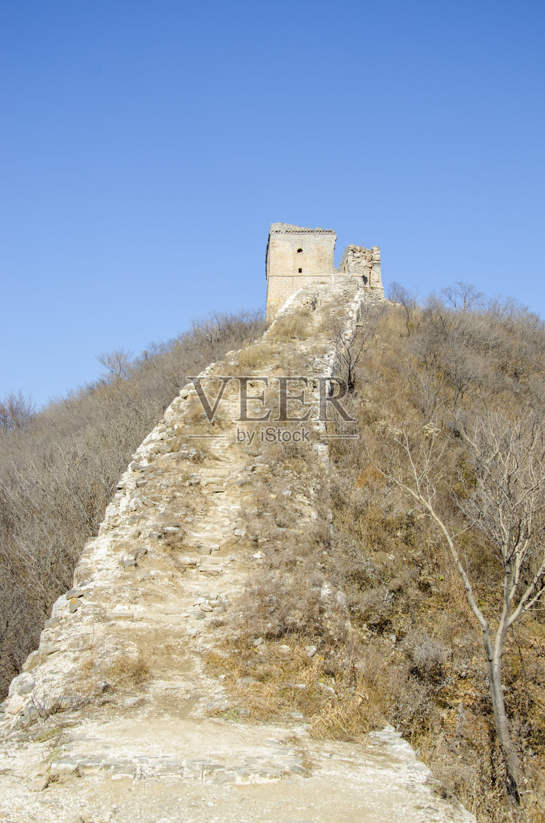 中国的长城和北京附近的山脉照片摄影图片