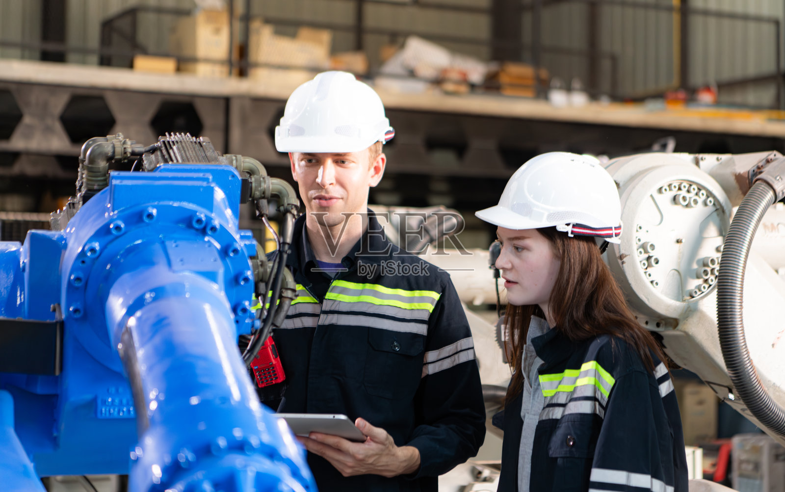 机械臂工业与工程概念。照片摄影图片