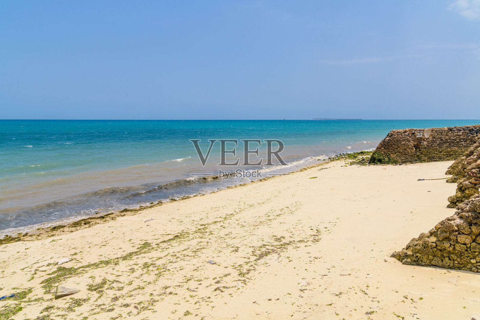 石镇的沙滩。坦桑尼亚桑给巴尔岛,照片摄影图片