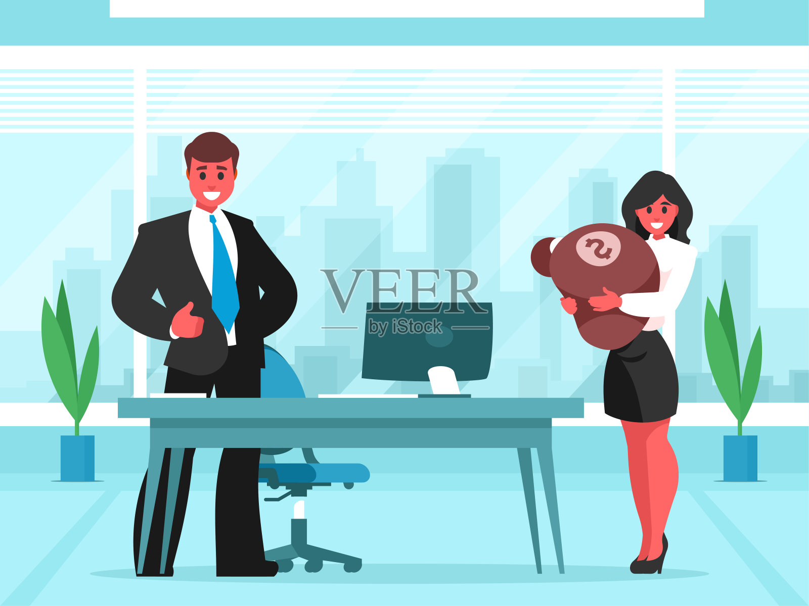 商业利润插画图片素材