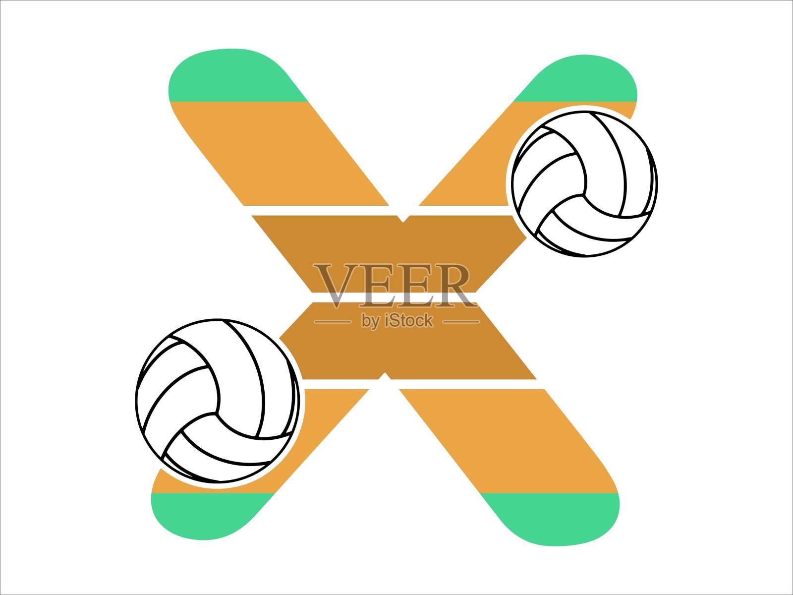 排球字母和数字插图。排球字母数字插图。排球字母插画插画图片素材