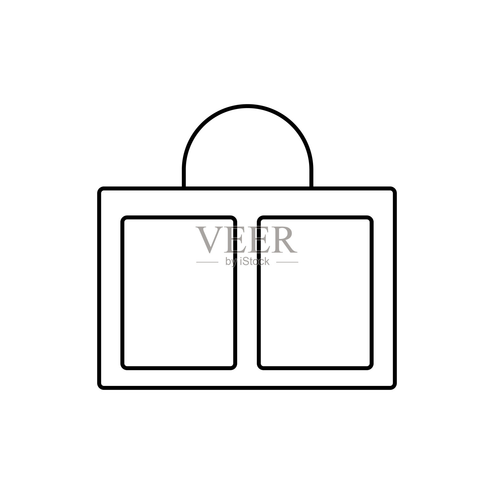 手提袋图标，简单充满女人包配件。把手，女时尚包。矢量插图在白色的背景。每股收益10。插画图片素材