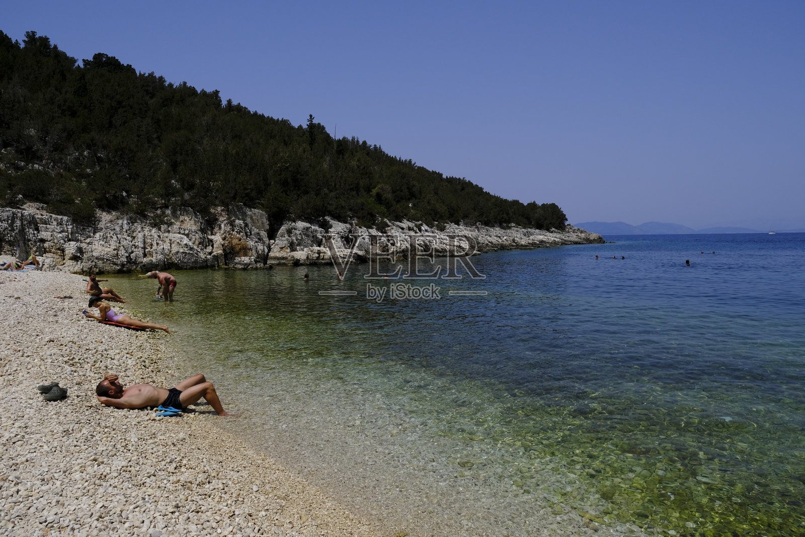 凯法利尼亚的达夫努迪海滩照片摄影图片