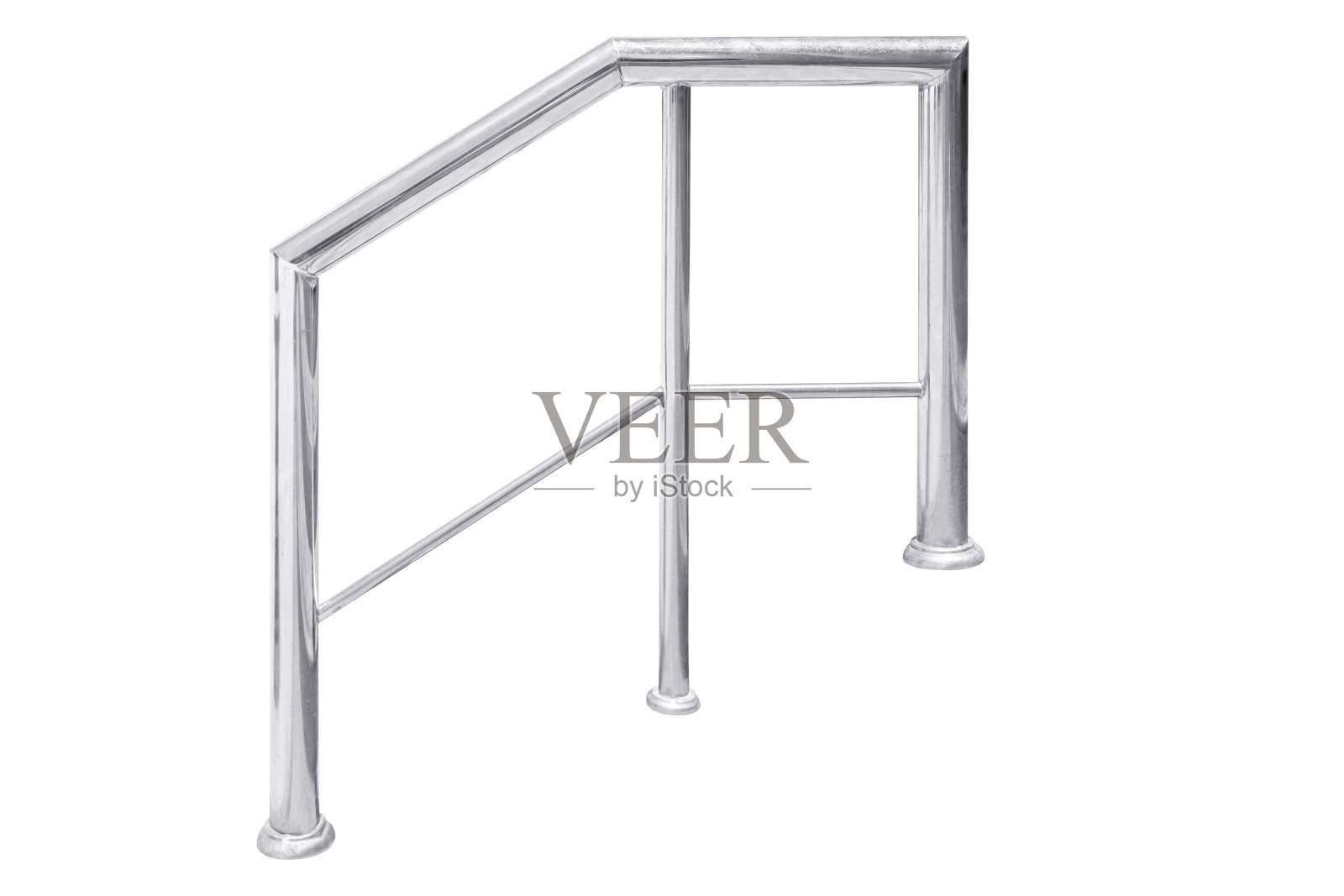 不锈钢楼梯栏杆隔离在白色背景照片摄影图片