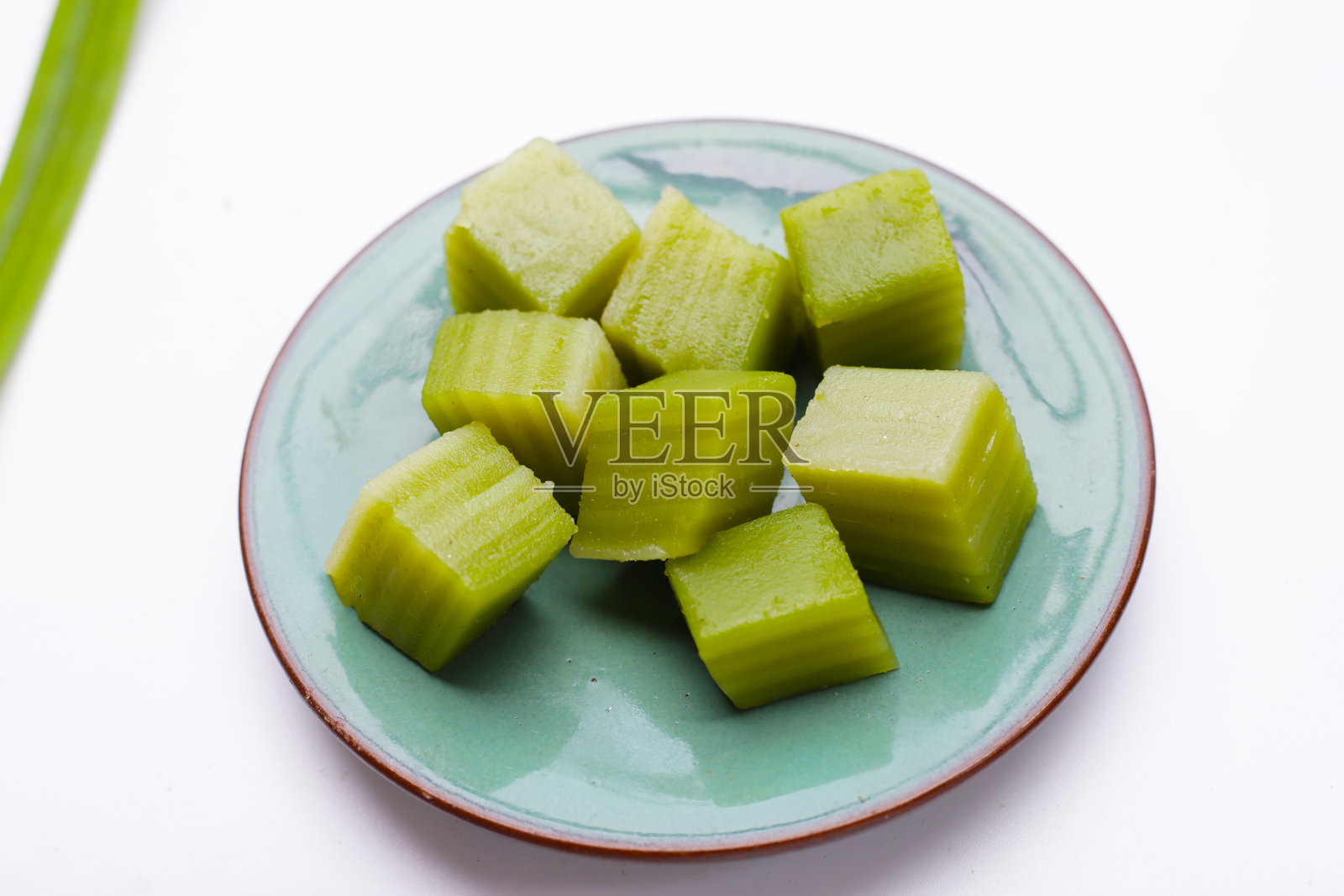 清蒸香兰层糕。泰国甜品。照片摄影图片