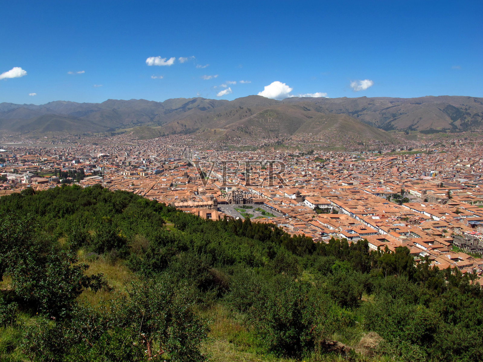 秘鲁库斯科市中心的景色照片摄影图片