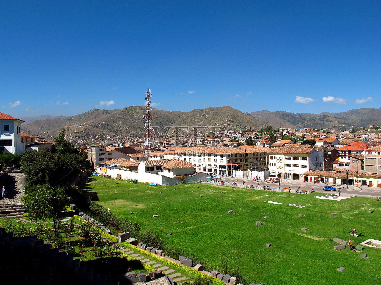 秘鲁库斯科市中心的景色照片摄影图片