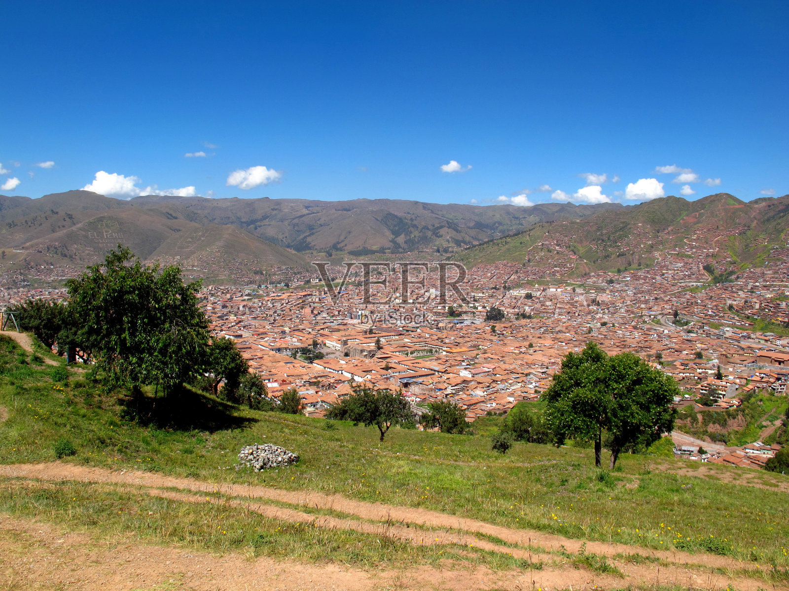 秘鲁库斯科市中心的景色照片摄影图片