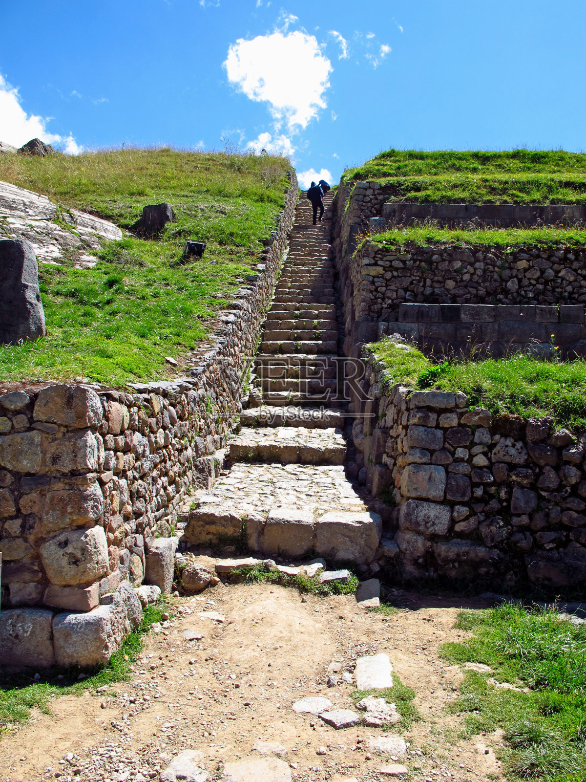 萨克赛瓦曼，秘鲁印加帝国库斯科要塞遗址照片摄影图片
