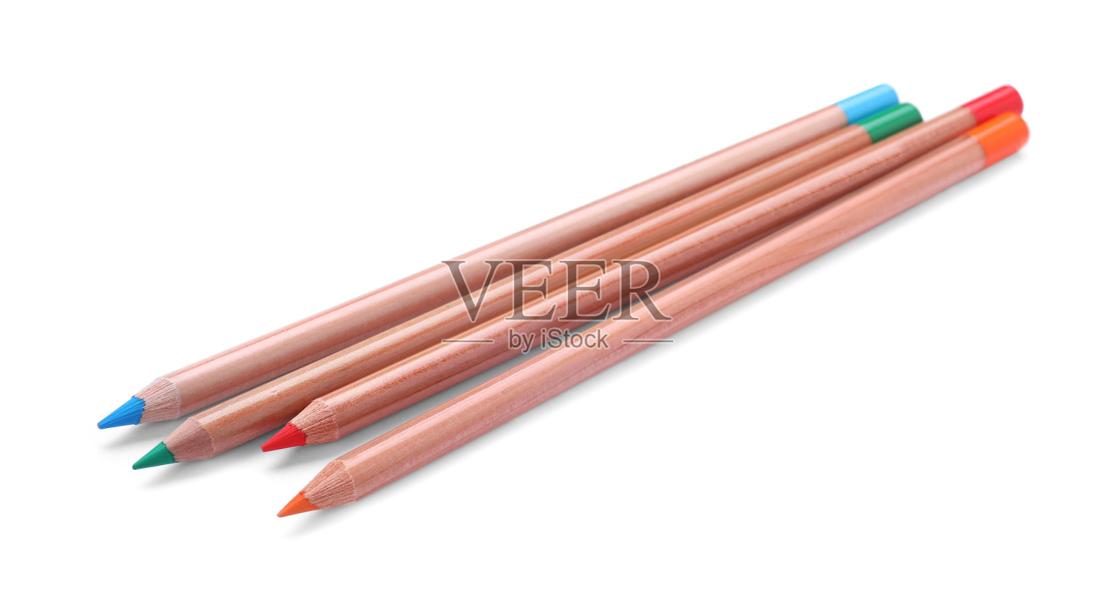 彩色粉彩铅笔孤立在白色。绘画用品照片摄影图片