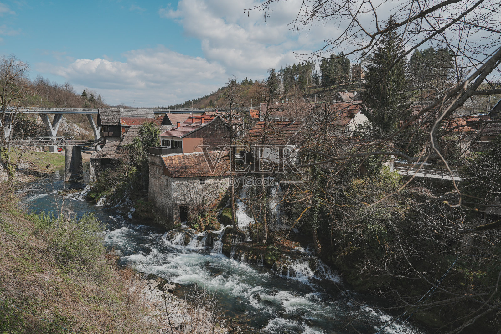 拉斯托克瀑布照片摄影图片