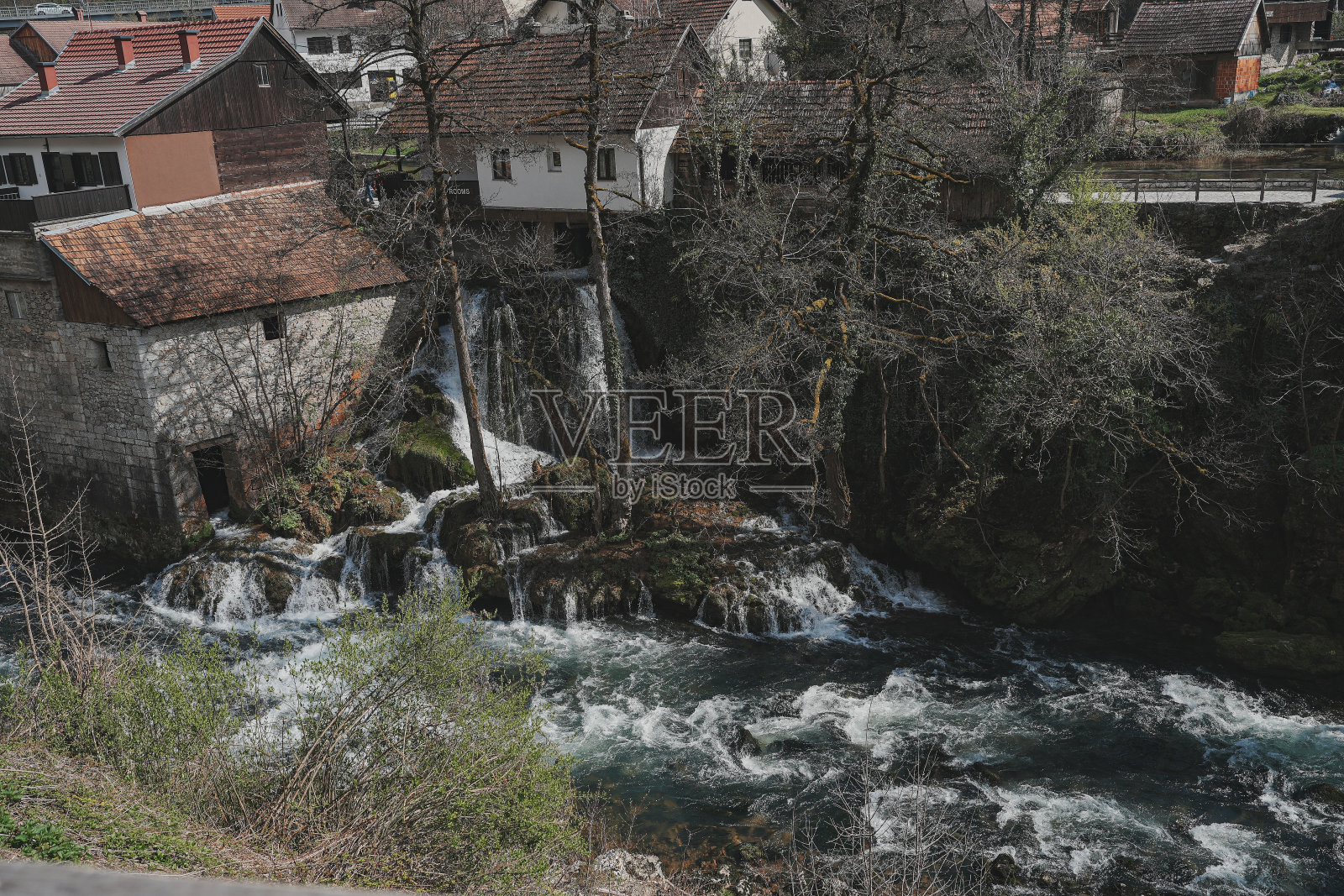 拉斯托克瀑布照片摄影图片