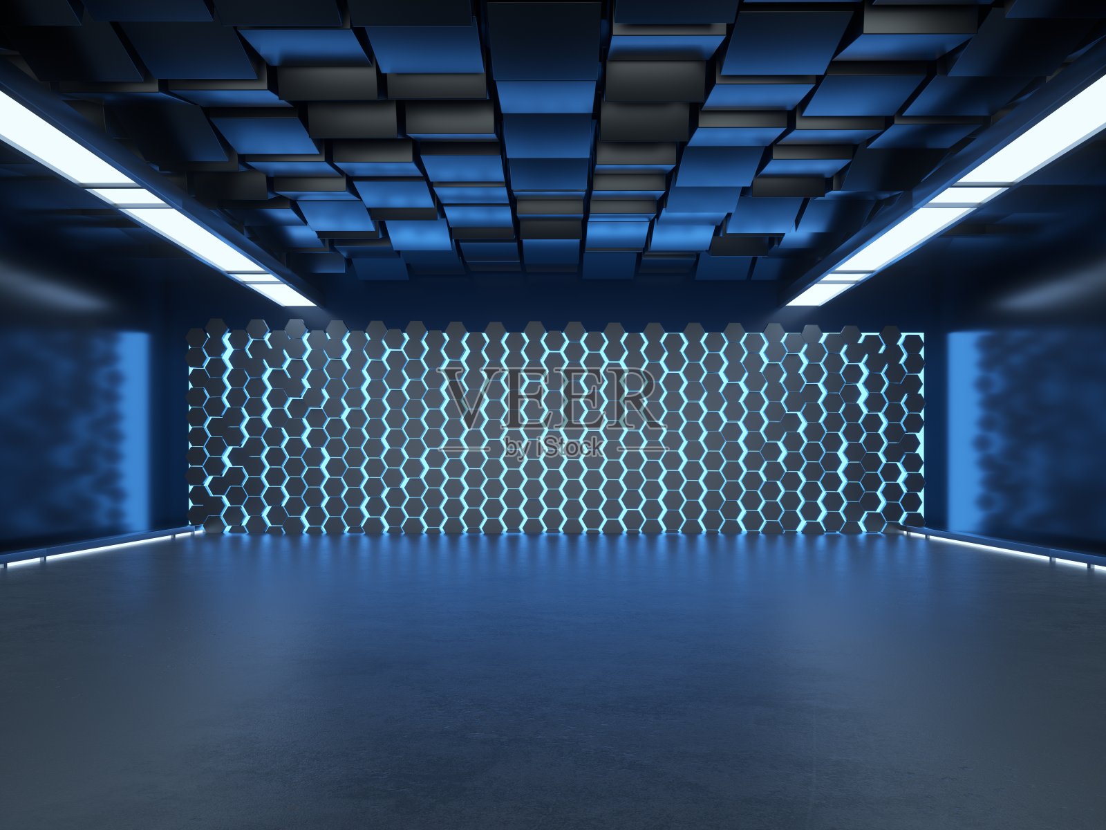 3D渲染金属舞台展示空间照片摄影图片