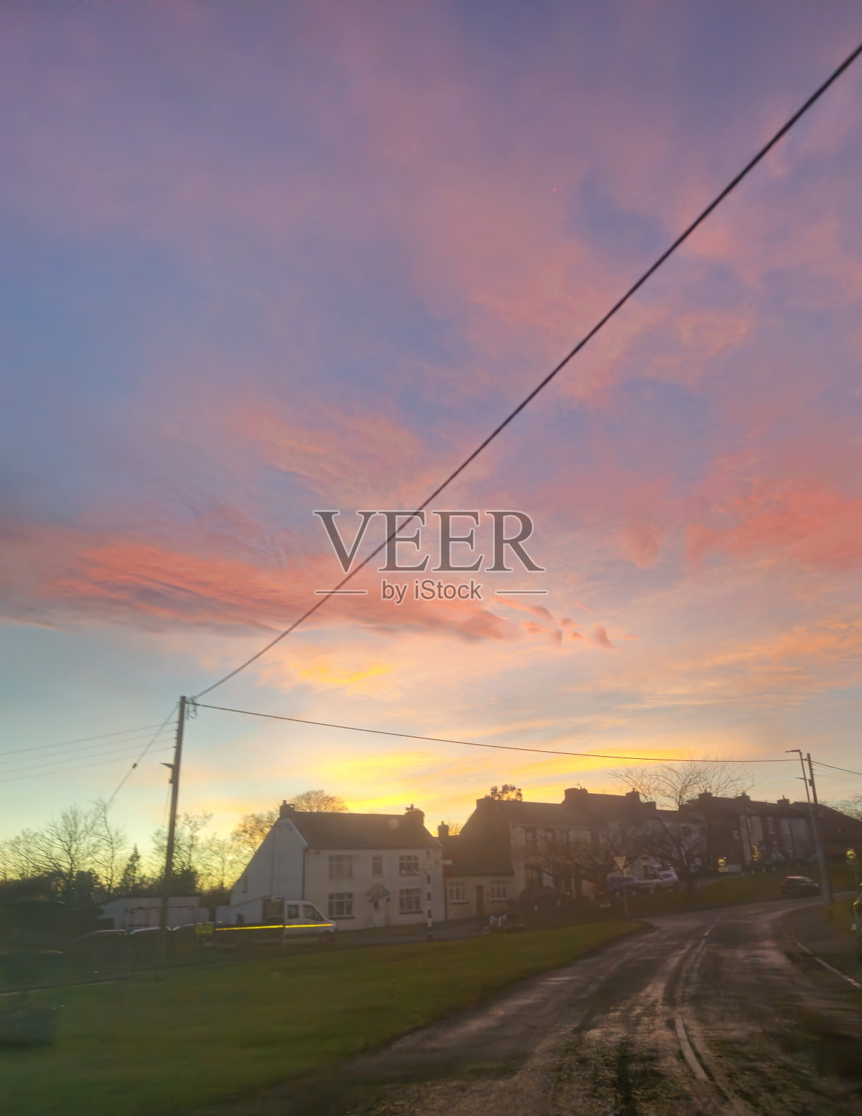 冬天日落照片摄影图片