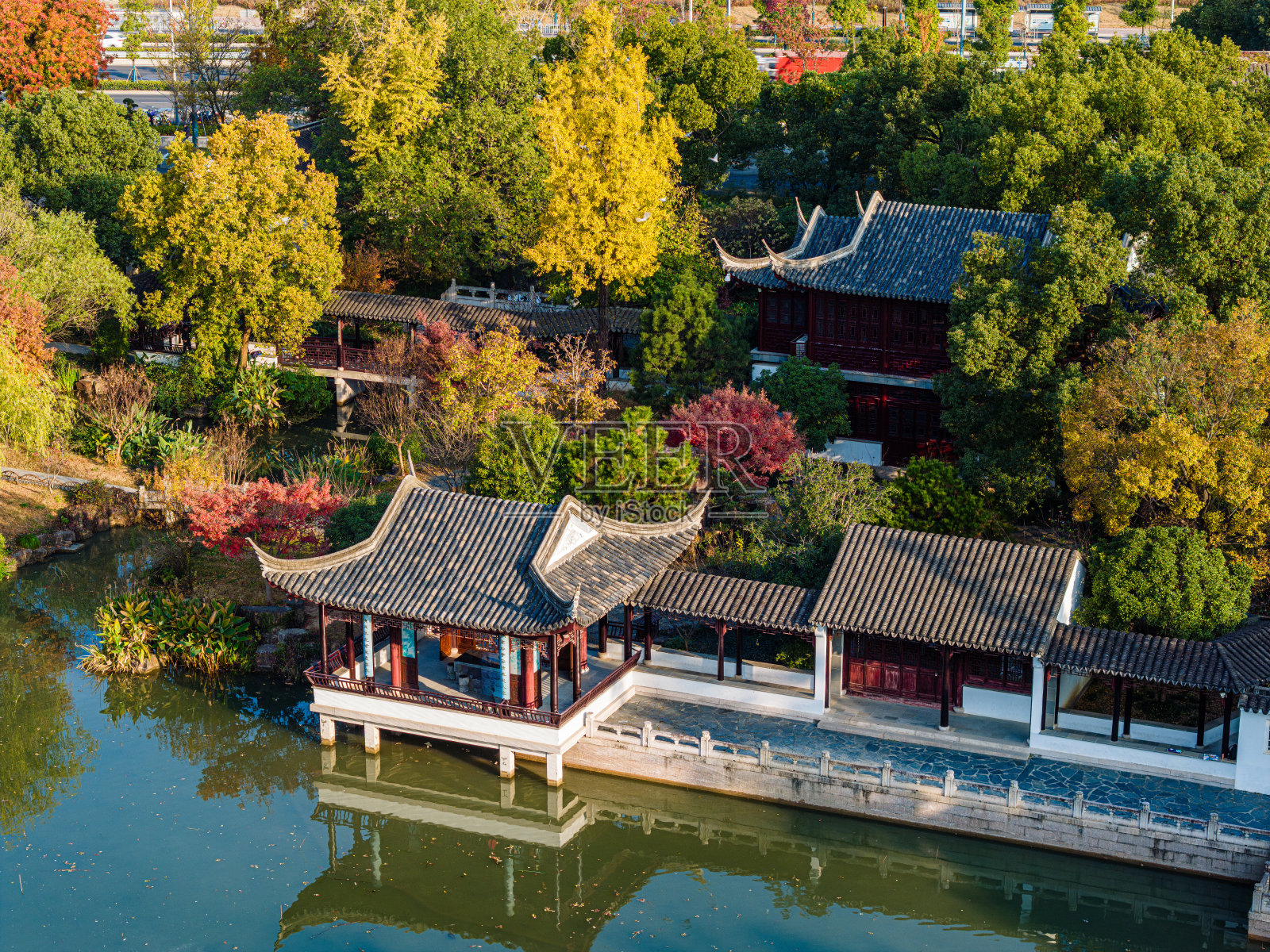 中国传统古典建筑的航空摄影照片摄影图片